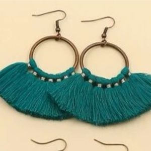 BRAND NEW! Bohemian Hoop Tassel Earrings